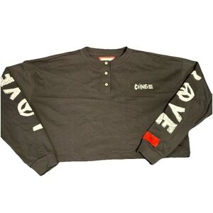 CHNGE Long Sleeve Black‎ Shirt Embroidered (M)